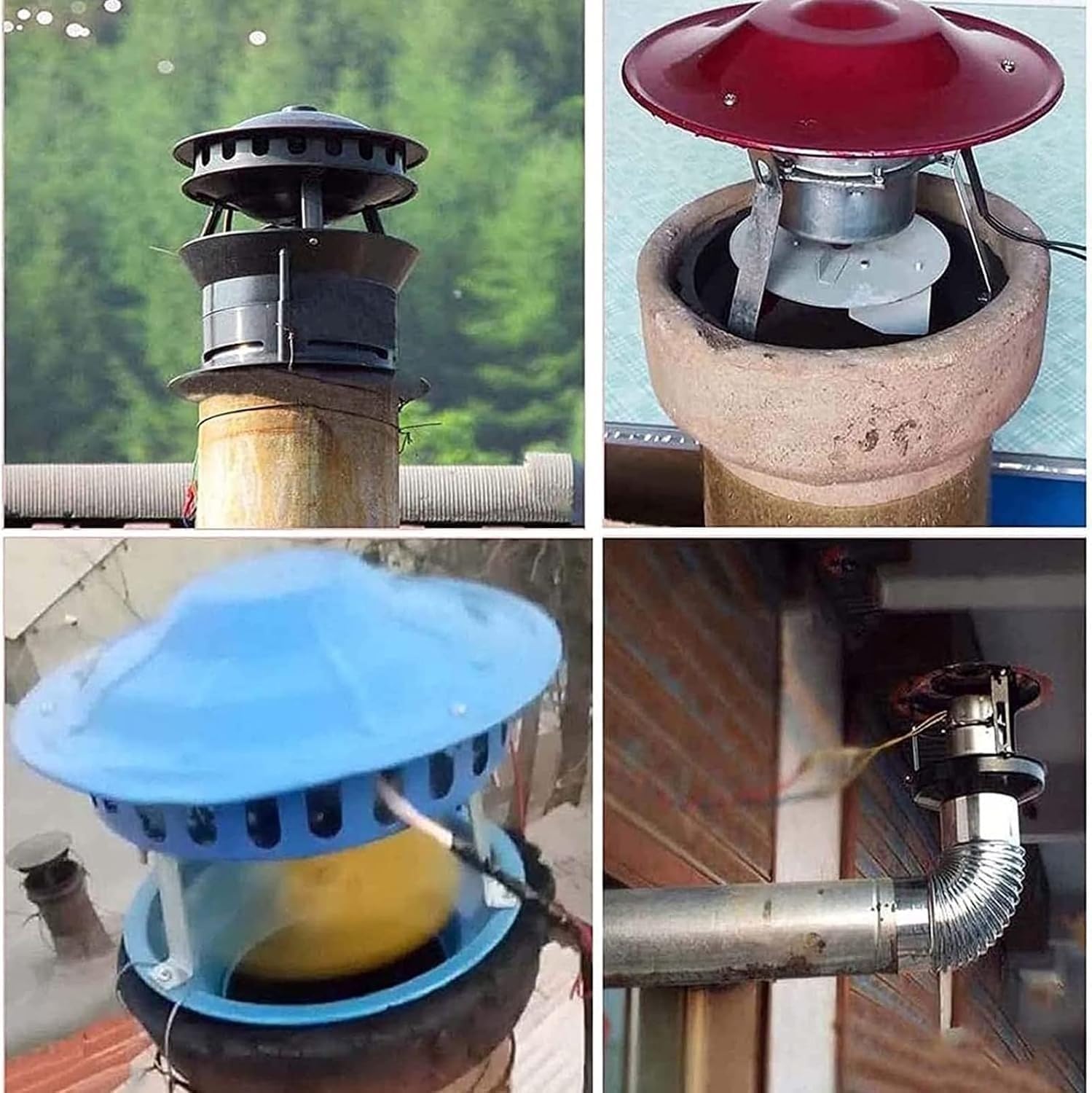 Évacuateur De Fumée De Cheminée 60W/100W, Domestique Cheminée Ventilateur, Ventilateur Cheminée Électrique Ventilateurs De Toit pour Extracteur d'air De Barbecue 100W