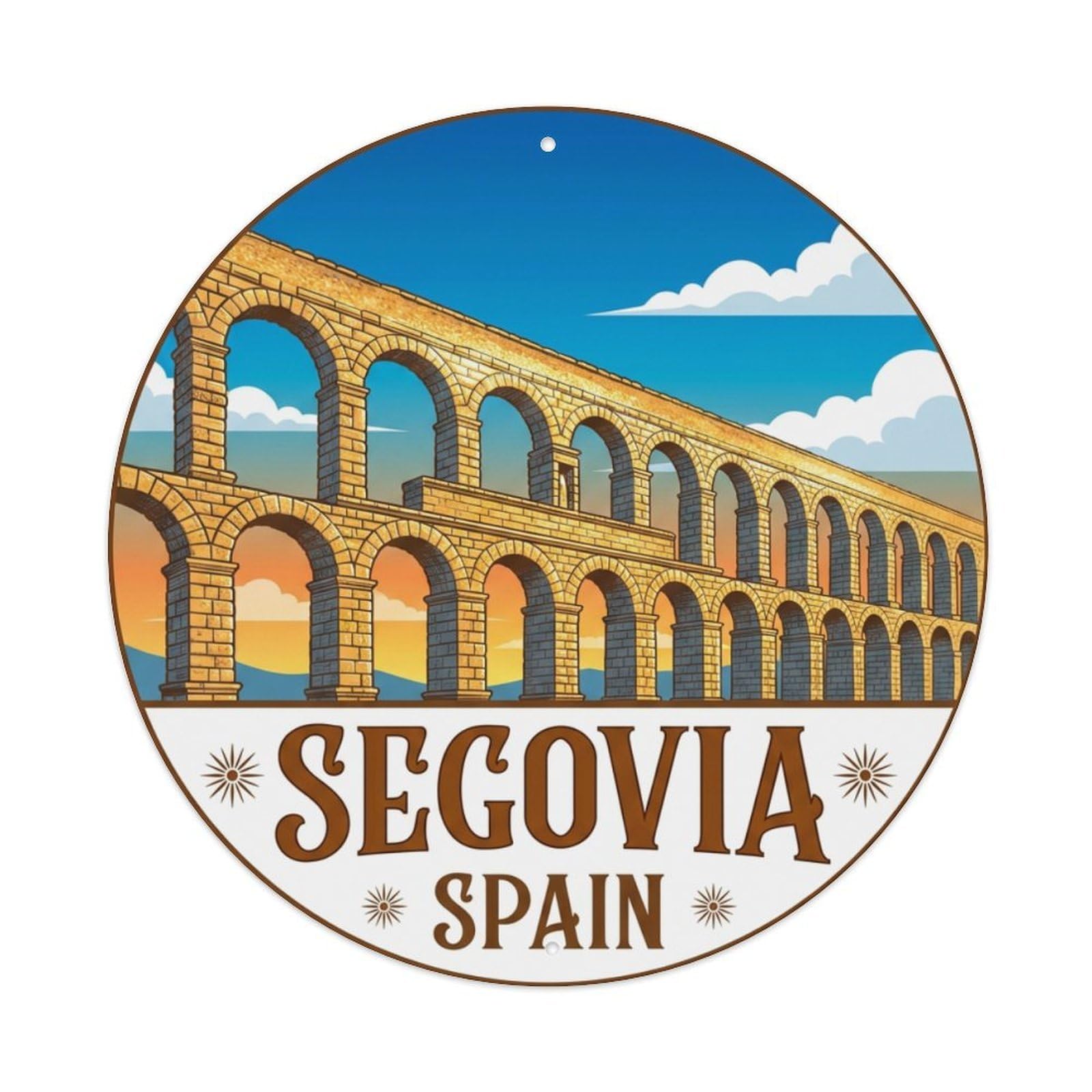 Metal Tin Sign Spain Vintage Travel Segovia