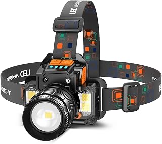 LEDヘッドライト 充電式 高輝度 ヘッドランプ 3000ルーメン6点灯モード 明るい 強力 COBデュアル光源頭ライト人感センサー機能付き可 ズーマー 防水き 90度調整故障修理/登山/夜釣り/キャンプ/地震/防災/停電/バイク/自転車