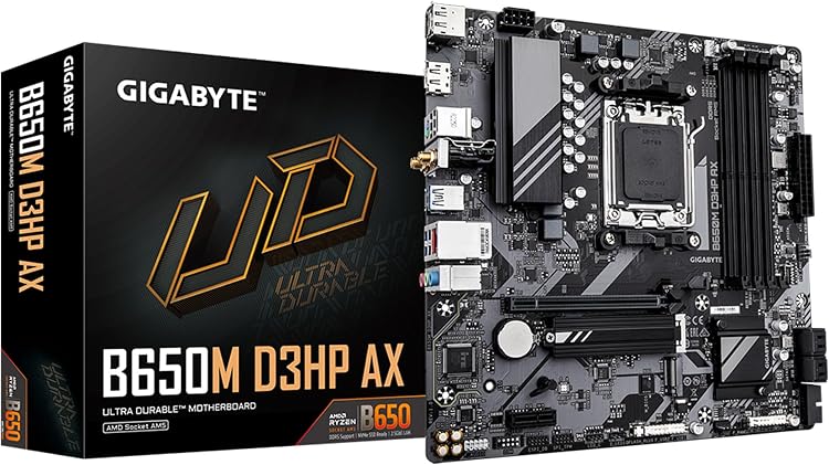 GIGABYTE B650M D3HP AX AM5 mATX Motherboard WiFi 6E DDR5 PCIe 4.0 for Ryzen 9000/8000/7000