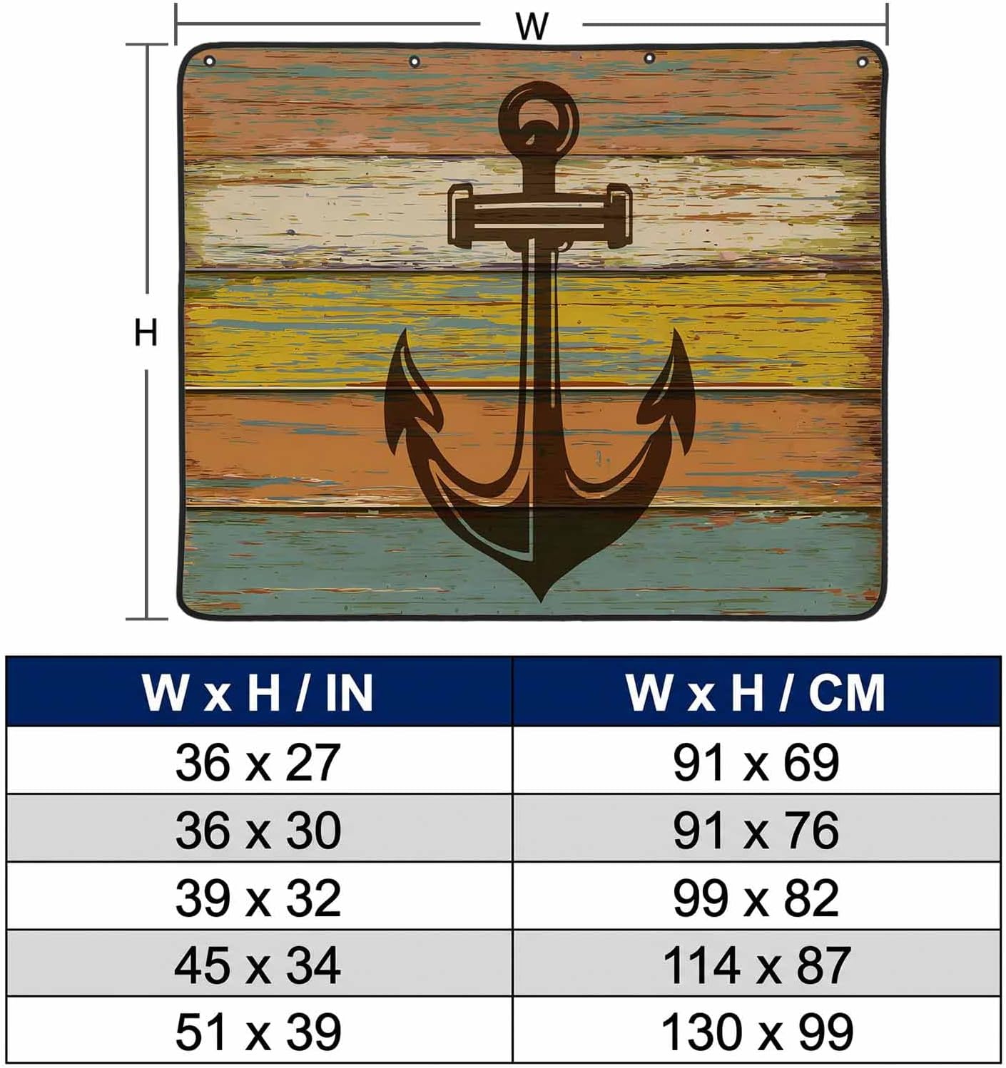 Magnetic Fireplace Cover Nautical Anchor Fireplace Screen Decorative Vintage Rustic Wood Grain Insulation Fireplace Blocker Save Energy Fireplace Draft Stopper Covers for Living Room 36x30 Inch