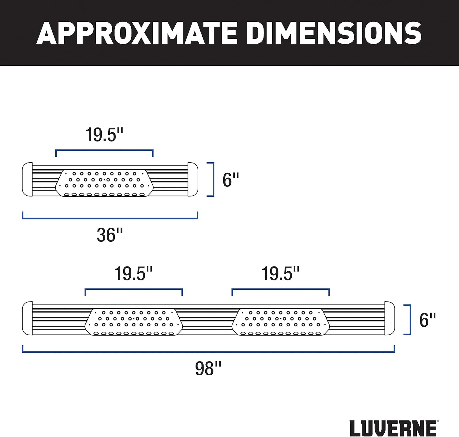Luverne 583100-571477 O-Mega II 100-Inch, 36-Inch Silver Aluminum Side Steps, Compatible with Select Ram ProMaster