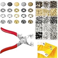 Vista 10 de GTAAOY Juego de 100 botones de metal a presión con alicates de cierre, kit de herramientas de prensa perfecto para manualidades, ropa, sombreros