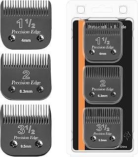 3 Pcs Professional Detachable Replacement Stainless steel kni set,compatible with Andis AGC,BDC,BGC,MBG Series,oster Classic 76/Star-Teq/Power-Teq Clippers，Cut Length 3/8-Inch 5/32-Inch 1/4-Inch black