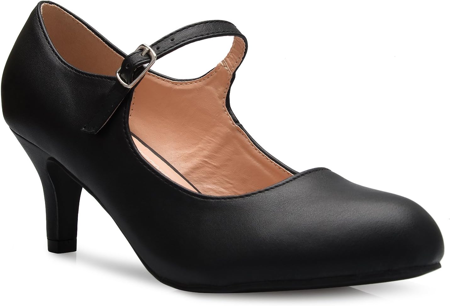 Olivia K Womens Classic Low Mid Heels - Vintage Retro Style