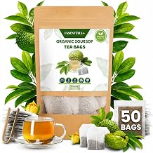 Premium Soursop Leaf Tea Bags 50 Count 4oz | Graviola Herbal Tea Caffeine Free | Natural Antioxidant Wellness Tea | Hojas de Guanabana