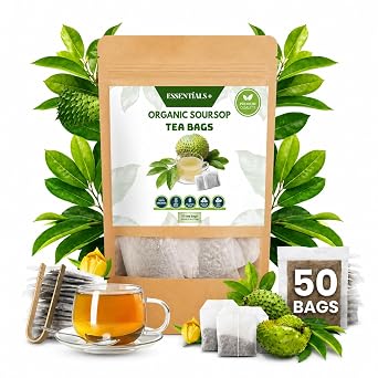 Premium Soursop Leaf Tea Bags 50 Count 4oz | Graviola Herbal Tea Caffeine Free | Natural Antioxidant Wellness Tea | Hojas de Guanabana
