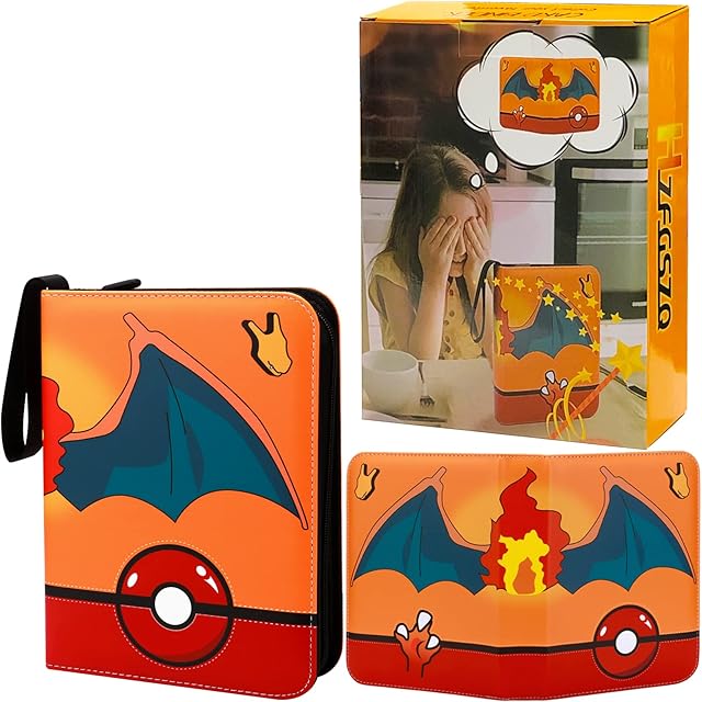 Card Folder for Pokemon, 400 Pocket Trading Card Binder Albums Pages Card Book Storage Portable Organizer Case for Pokemon Game Cards Exploding Kitten Skylanders Top Trumps Fortnite