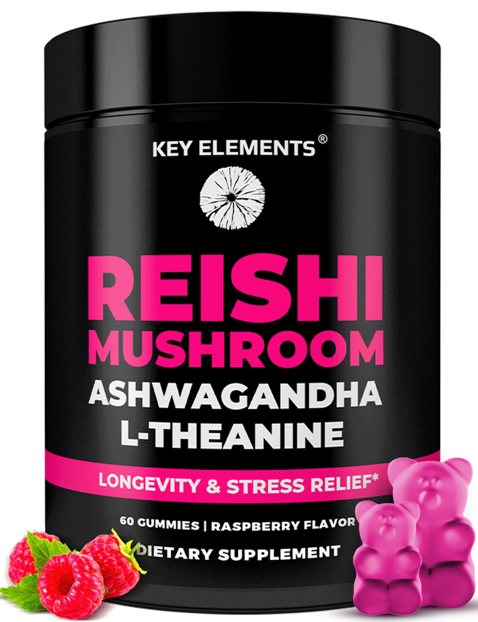 Natural Reishi Mushroom Gummies & L Theanine with Ashwagandha