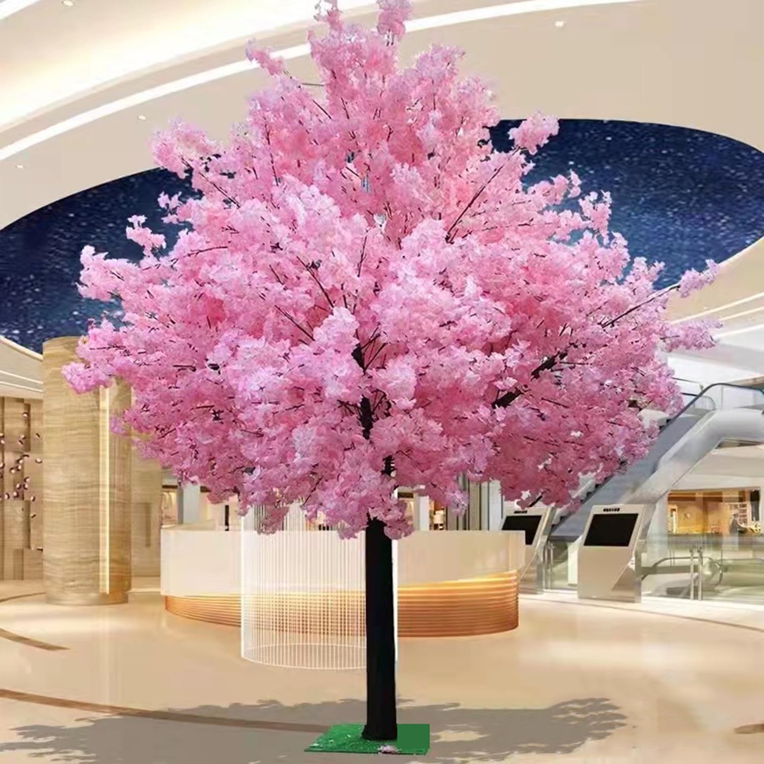 Rdhyklxy Pink/Peach Japanese Cherry Blossoms Trees, Artificial Cherry Blossom Tree, Sakura Flower Tree, Indoor Outdoor Decoration - For Party, Restaurant, Mall & Wedding Décor,200 * 150Cm