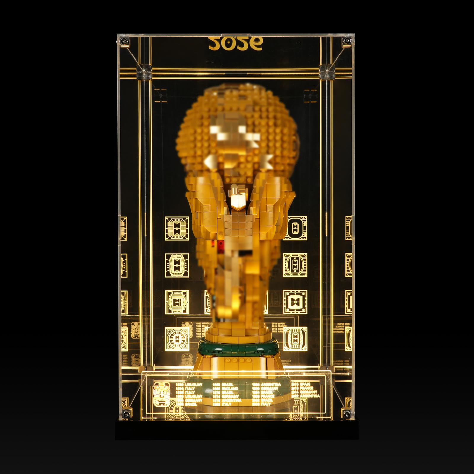 Photo 1 of ***MISSING HARDWARE*** NAOCARD Acrylic Display Case for Lego 43020 FIFA World Cup Trophy Building Set, Dustproof Showcase Box with LED Lighting & Metal Screw Structure (Only Case - Model Not Included)