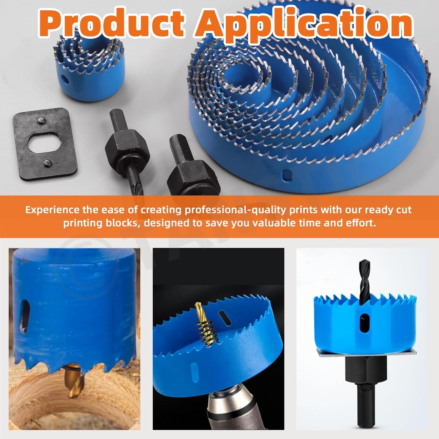 Tanstic 13Pcs Hole Saw Set, Hole Saw Kit with 3/4" to 5" Saw Blades, Drill Bits, Mandrels, Hex Key, Installation Plate and Storage Case for Soft Wood, Plywood, PVC