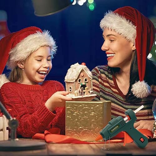 Miniatura 7 de Pistola de pegamento caliente  Kit de mini pistolas de pegamento con barras de pegamento transparente, portátil para manualidades, manualidades,