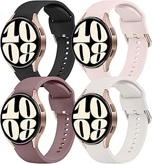 AK Bands Compatible with Samsung Galaxy Watch 6 / 5 / 4 Band 40mm 44mm, Galaxy Watch 5 Pro Bands 45mm, Galaxy Watch 6 Classic Bands, Galaxy Watch 4 Classic Band, 20mm Sport Band Adjustable Silicone Replacement Strap for Galaxy Watch 6 / 5 / 4 Women Men
