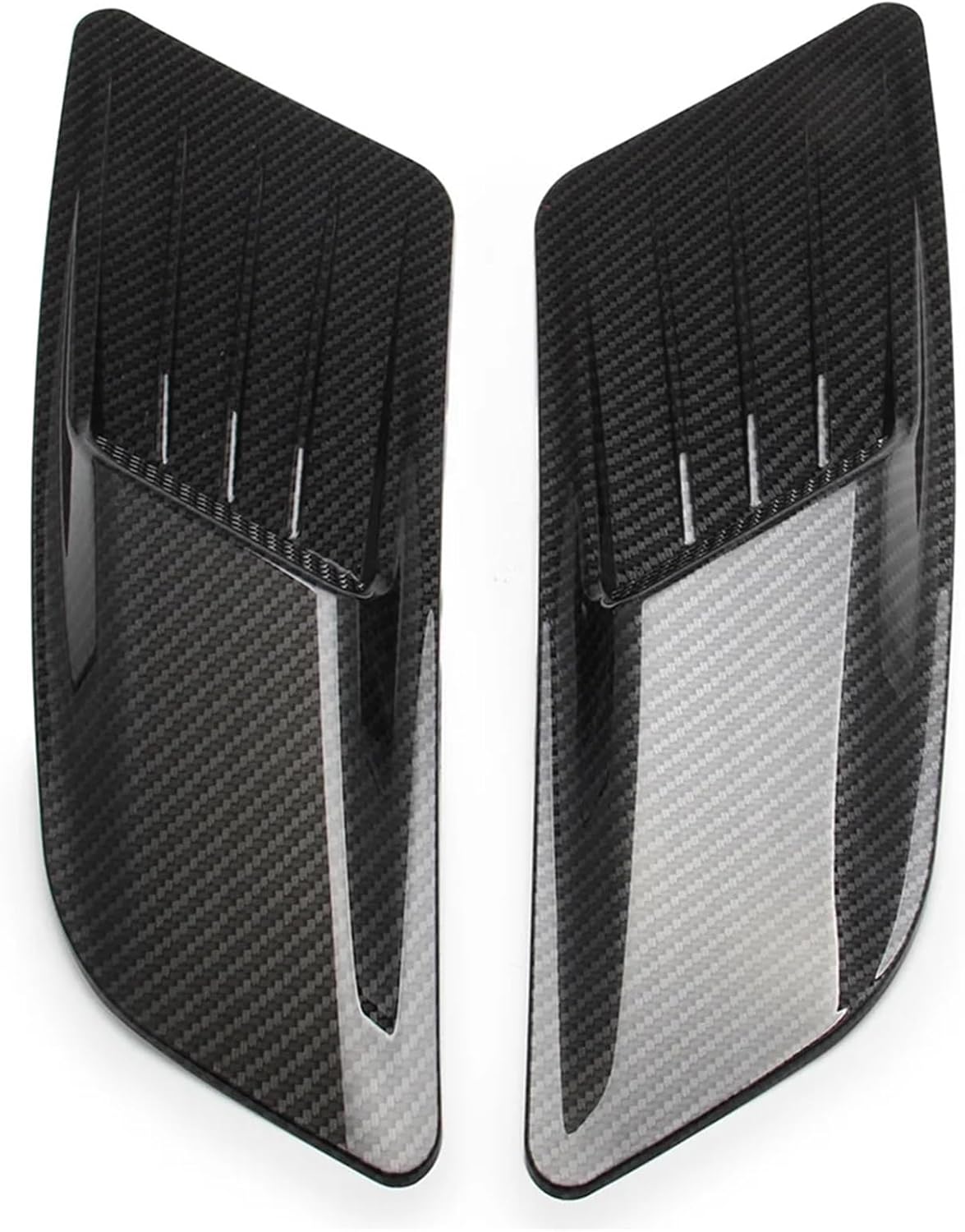 Car Carbon Fiber Look Front Hood Air Intake Trim Scoop Vent Guards Compatible With Ford Mustang 2015-2017 Decorative Car Cover Accessories(Carbon Look a)