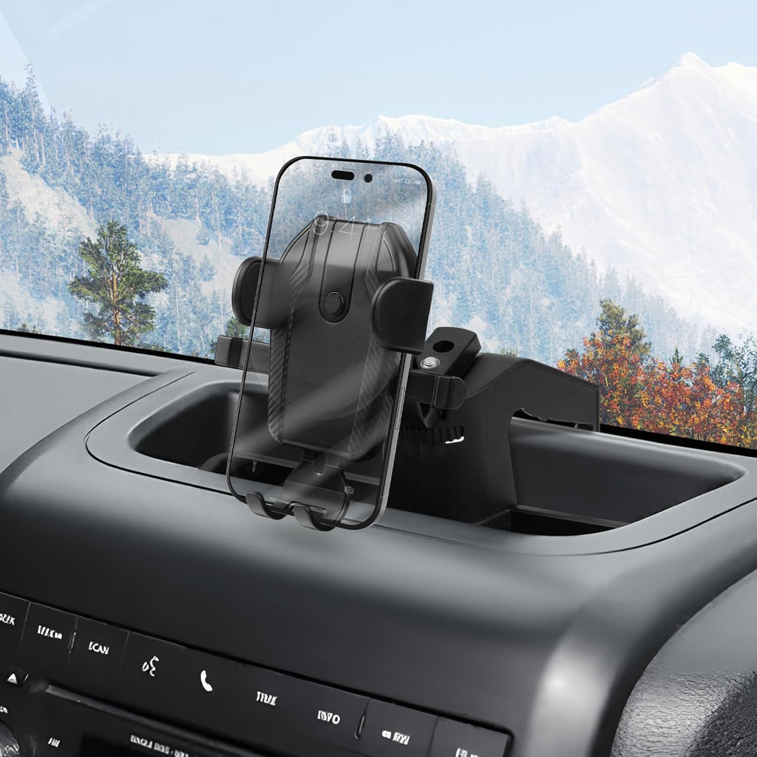 Phone Mount for Jeep Wrangler JK JKU 2011-2018,Upgraded Dash Phone Holder with Storage,Adjustable Cell Phone Mount for Wrangler Interior Accessories Black