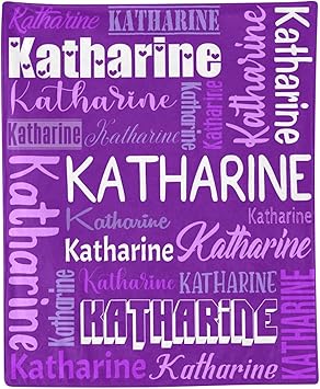 Personalized Blanket for Kids Adults Personalized Name Blanket Custom Blanket with Name Personalized Gifts for Christmas Birthday Valentines Day Mothers Fathers Day (Dark Purple, 40"x50")