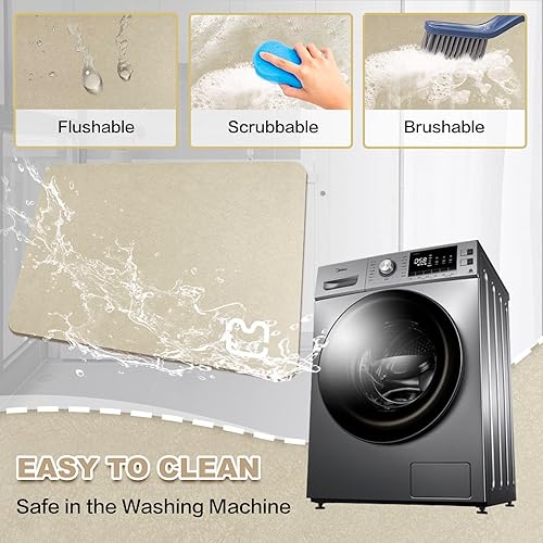 Miniatura 7 de Tapete de baño de diatomeas simple y delgado, suave y cómodo, de secado rápido y antideslizante, de alta absorción de agua, lavable a máquina (15.7