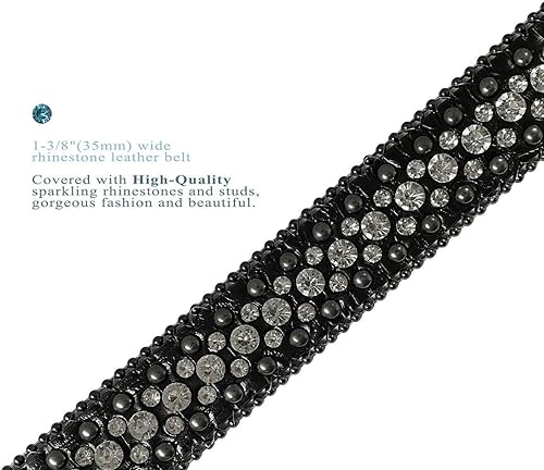 Miniatura 4 de 35158 50158 - Cinturones de diamantes de imitación para mujer cinturón de cuero con diseño de vaquera occidental