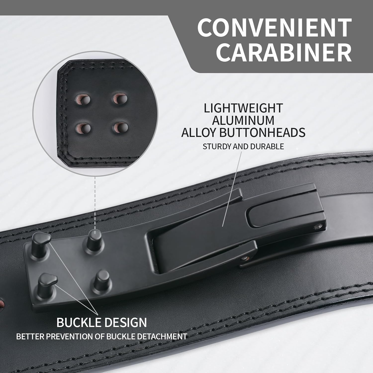 Genuine Leather Weight Lifting Belt with Lever Buckle, 10mm Thick 4" Leather Lumbar Back Support, Gym Belts Ideal for Training, Weightlifting, Bodybuilding, Squats and Deadlifts - Image 5