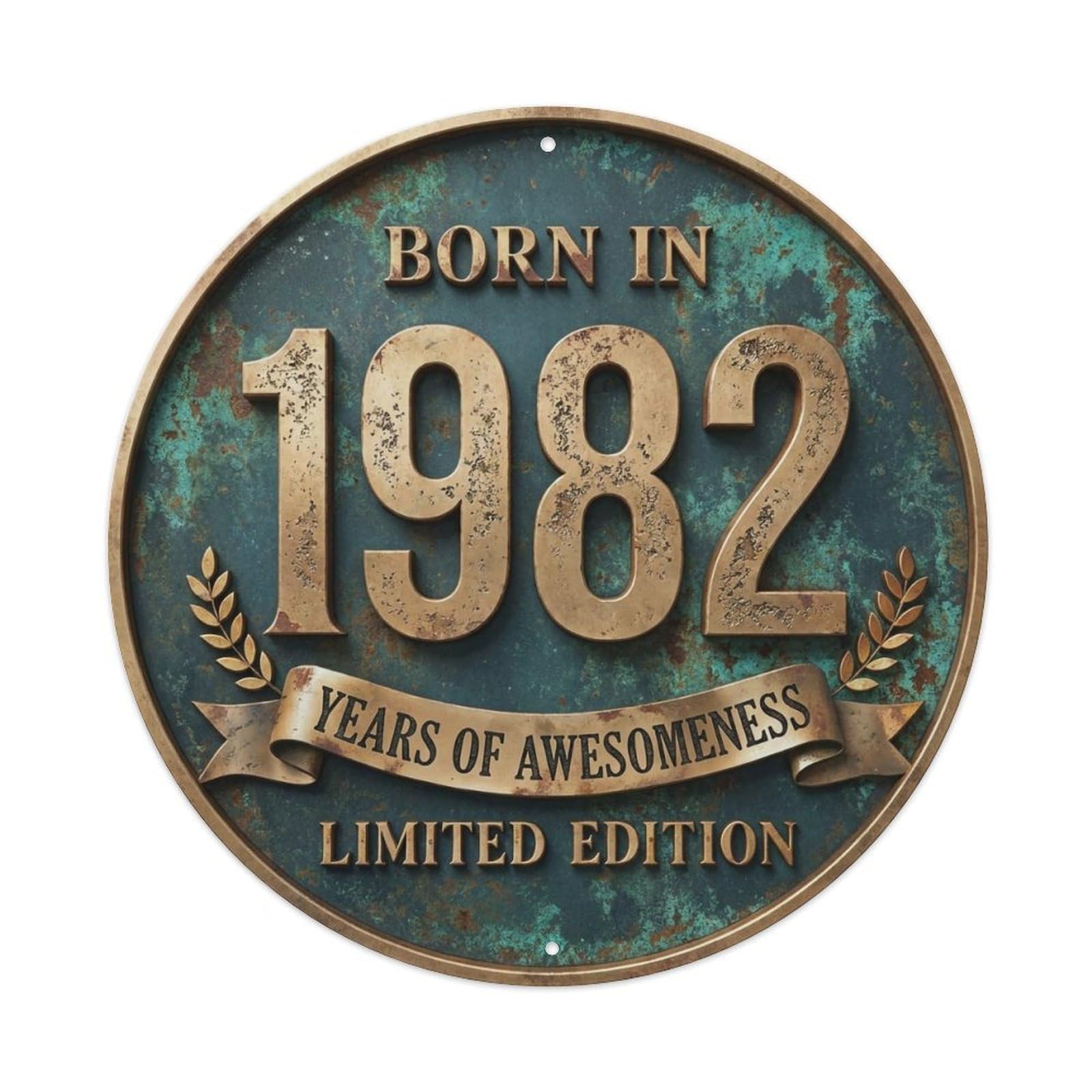 Born In 1982 Years Of Greatness Year-Themed Birthday Gift Metal Tin Sign