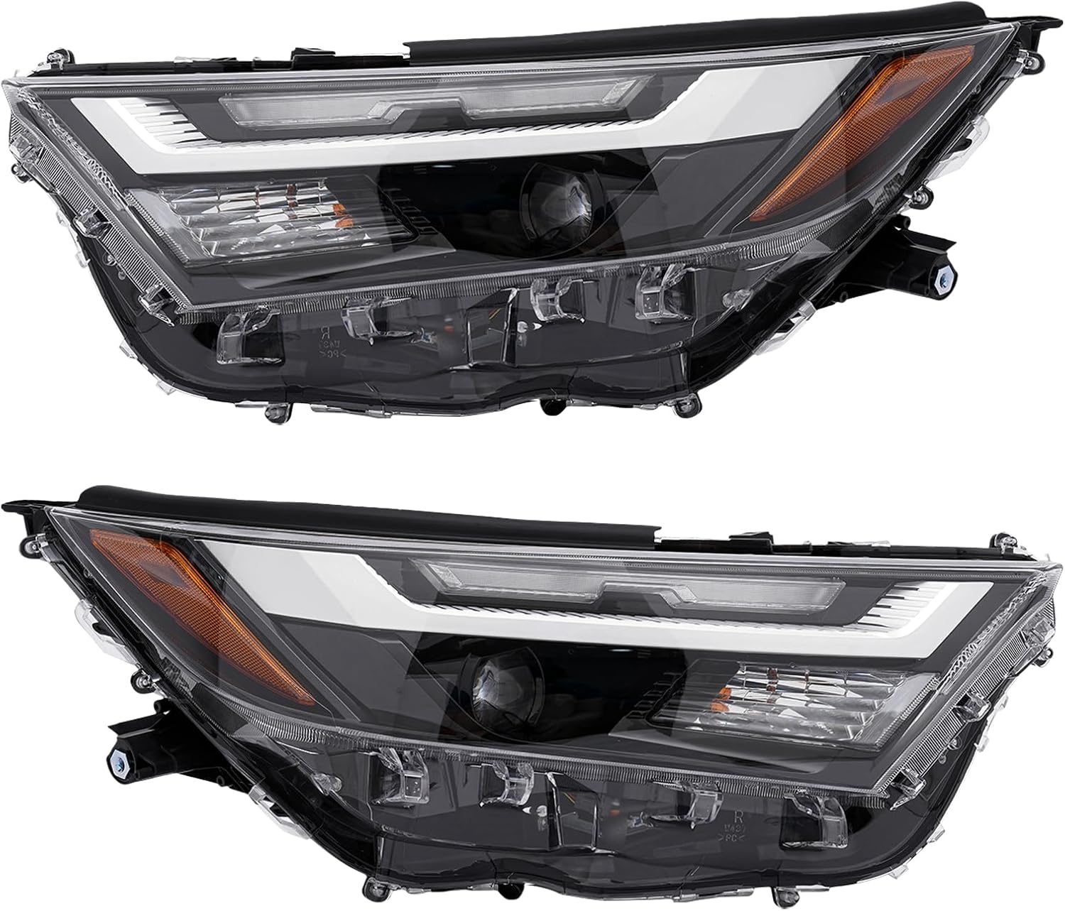 LOYALHEARTDY For 2022 2023 2024Toyota RAV4 LE/XLE LED+Halogen Headlight Assembly w/o LED DRL, Passenger Right and Driver Left Side Front Headlight Headlamp w/Bulbs |811100R360, 811500R360