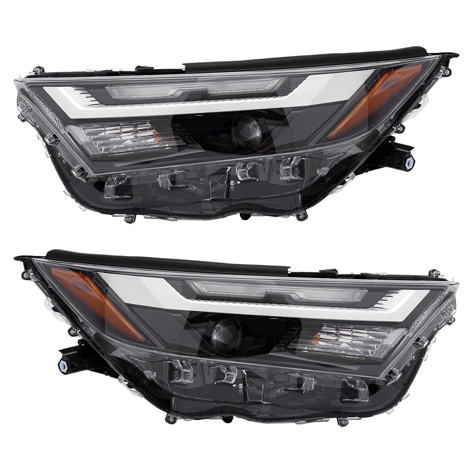 LED, Halogen Headlight Assembly Left+Right Side for 2022-2024 Toyota RAV4 LE/XLE, Driver & Passenger Side Head Lights Direct Replacement Headlamps