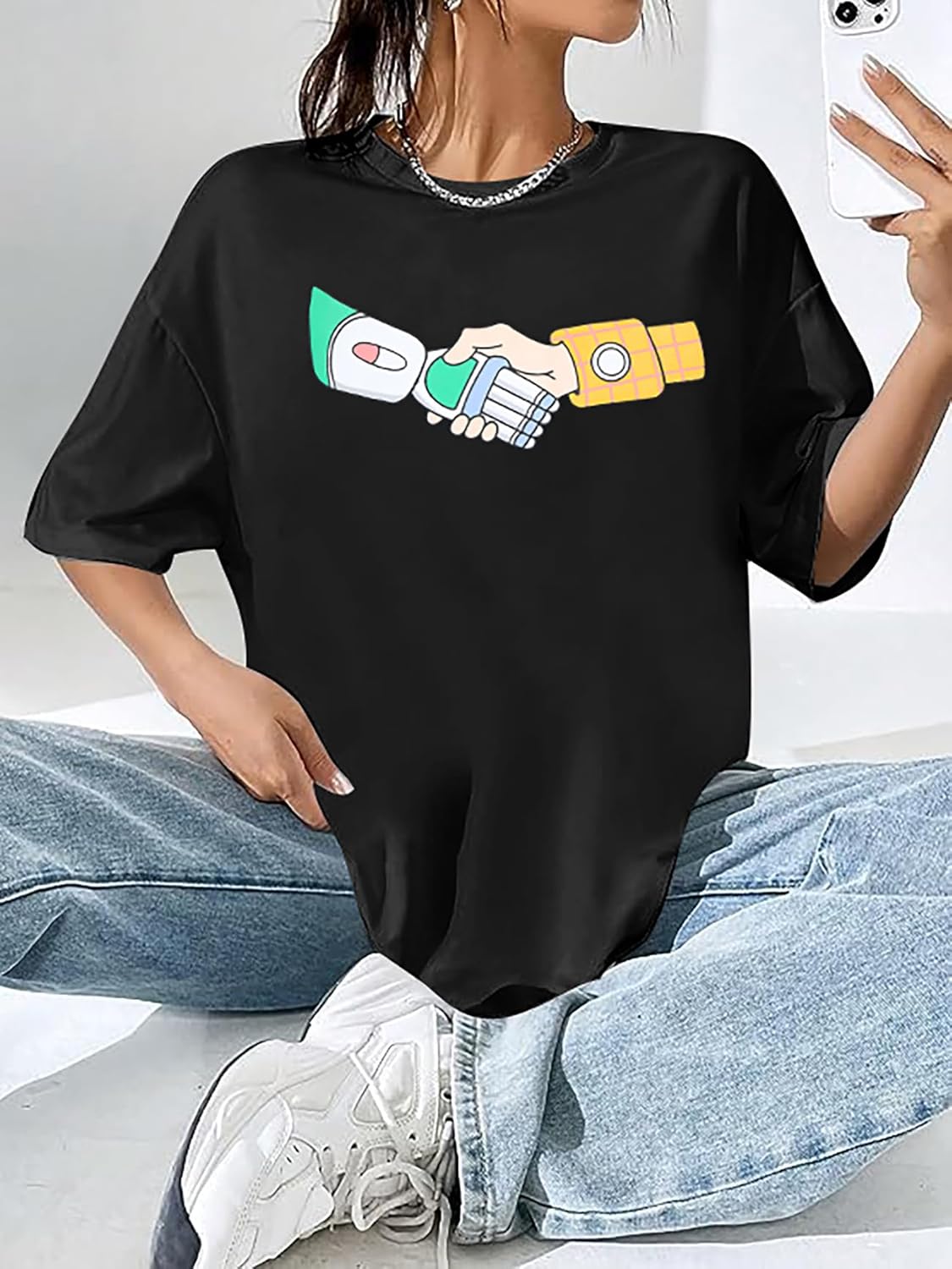 You've Got A Friend Shirt Women Oversized Magical Shirt Funny Letter Print Tee Family Holiday Vacation Short Sleeve Tops - Image 3