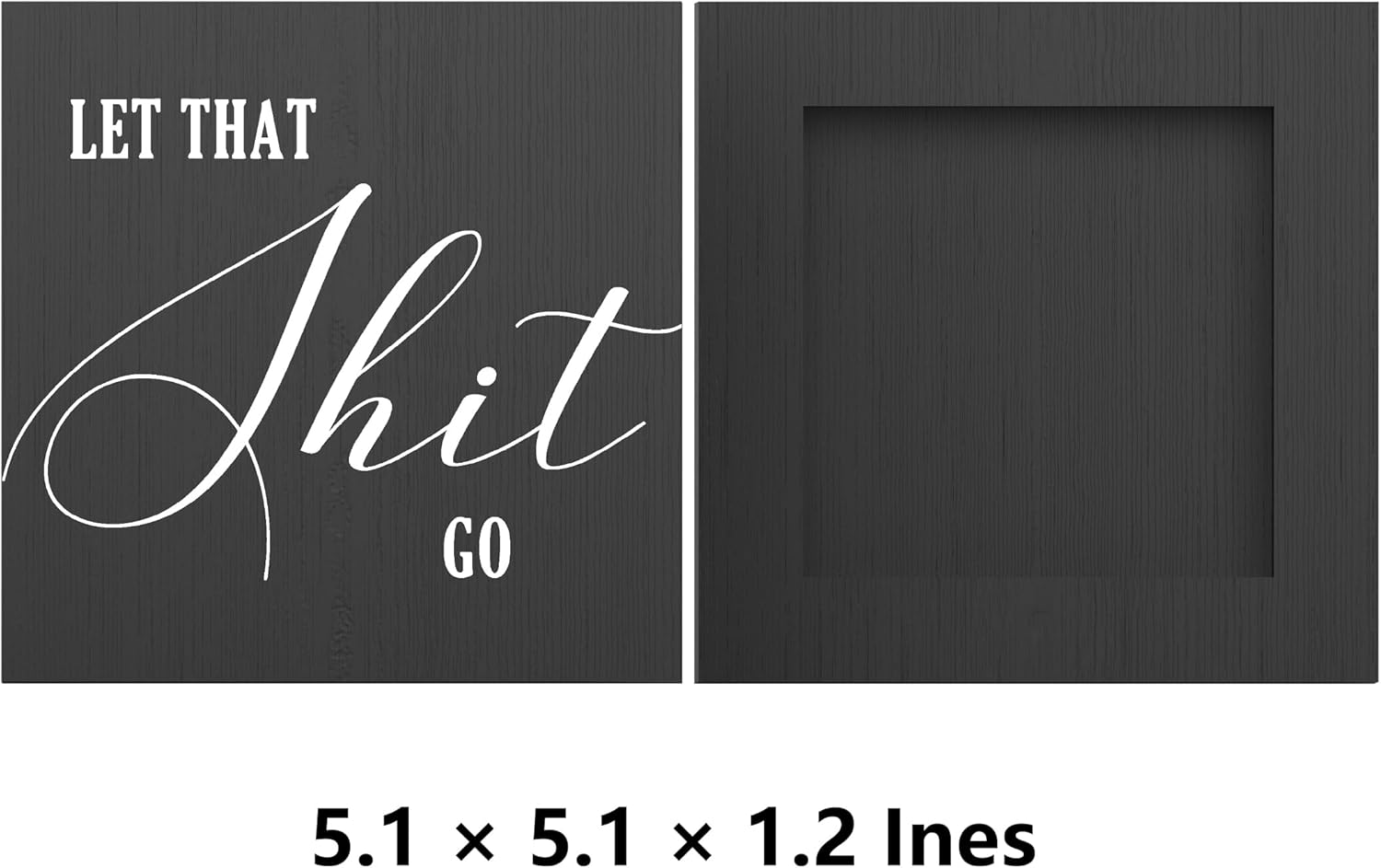 Funny Bathroom Decor Wood Box Sign, Black Farmhouse Toilet Sign with Humor, Restroom Shelf Decor for Guest Bath, Tabletop Countertop - Image 2