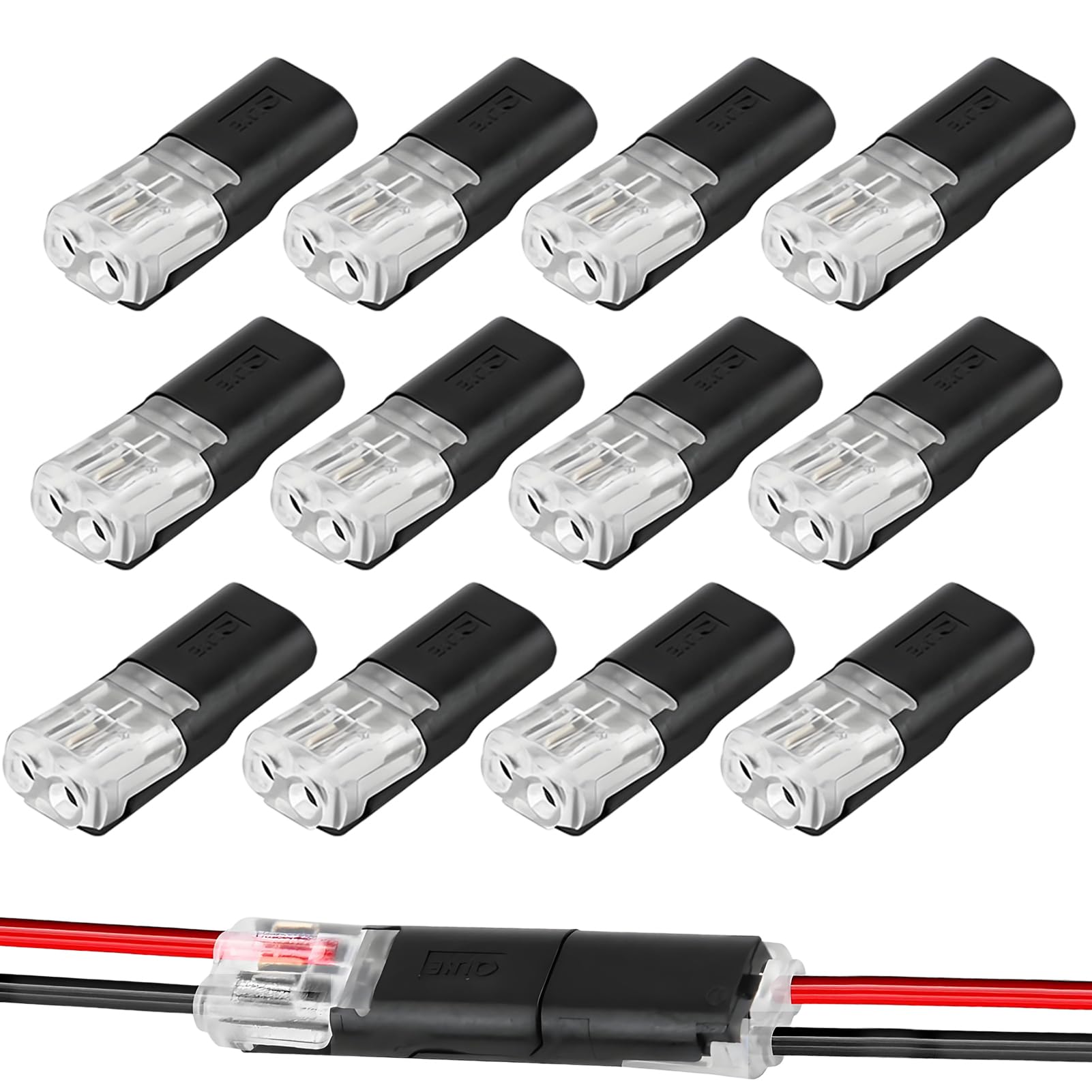 CJMUQHEHH 12 stuks autostekkers, 2-polige stekkerverbinding CJMUQHEHH 12 stuks autostekkers, 2-polige stekkerverbinding