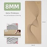 ILILI Tapis de yoga, 72x25×0,3 pouce(183cmx63cmx8mm), TPE Tapis d'exercice, résistant aux déchirures, tapis de fitness de yoga avec sangle de transport, idéal pour le yoga, Pilates, séances d'entraînement à domicile, étirement & Toutes les routines de fitness