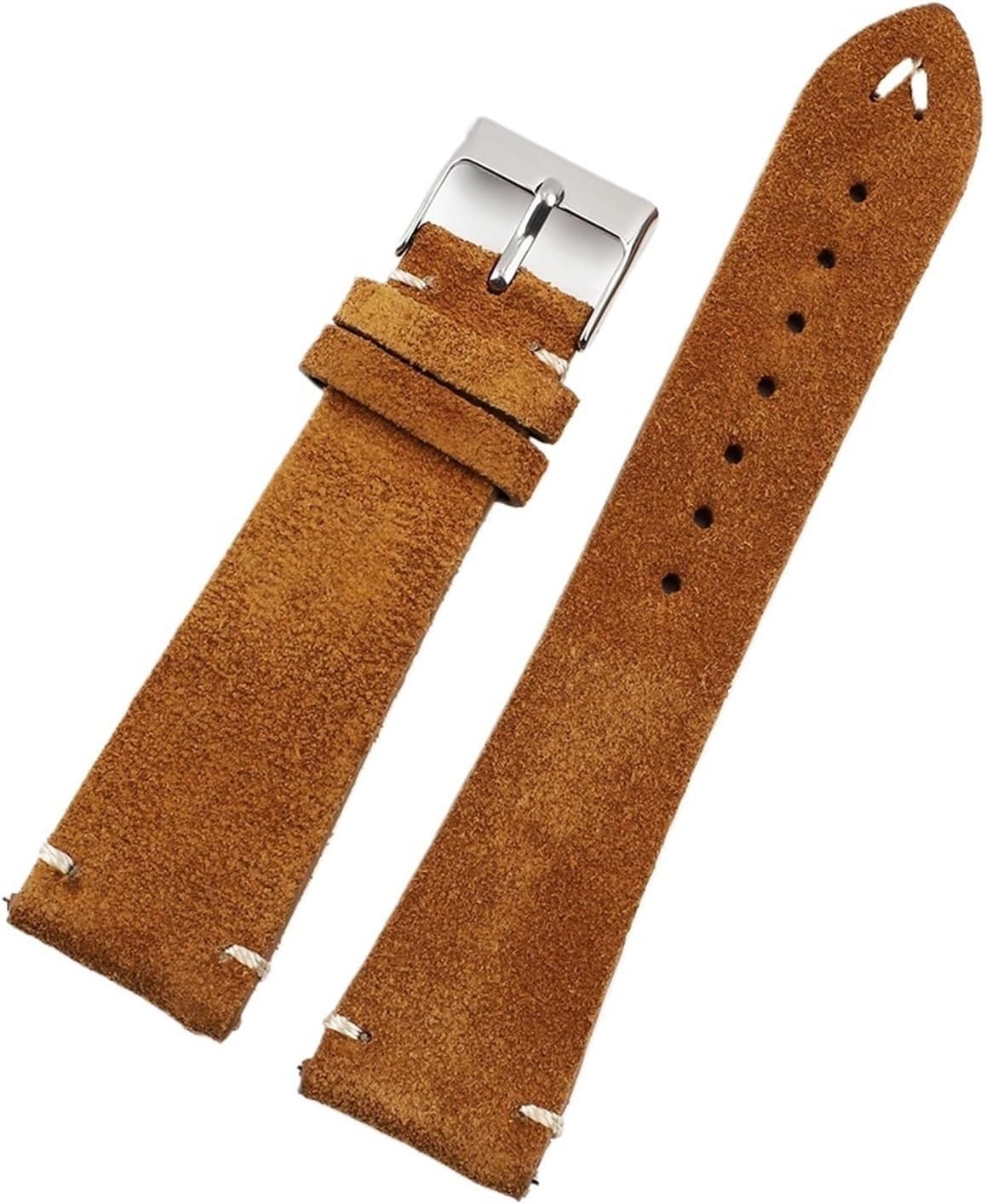 XILILHC Vintage Thickened Suede Leather Watchband 18mm 19mm 20mm 21mm 22mm Black Brown Gray Watch Strap Quick Release Wristband For Men