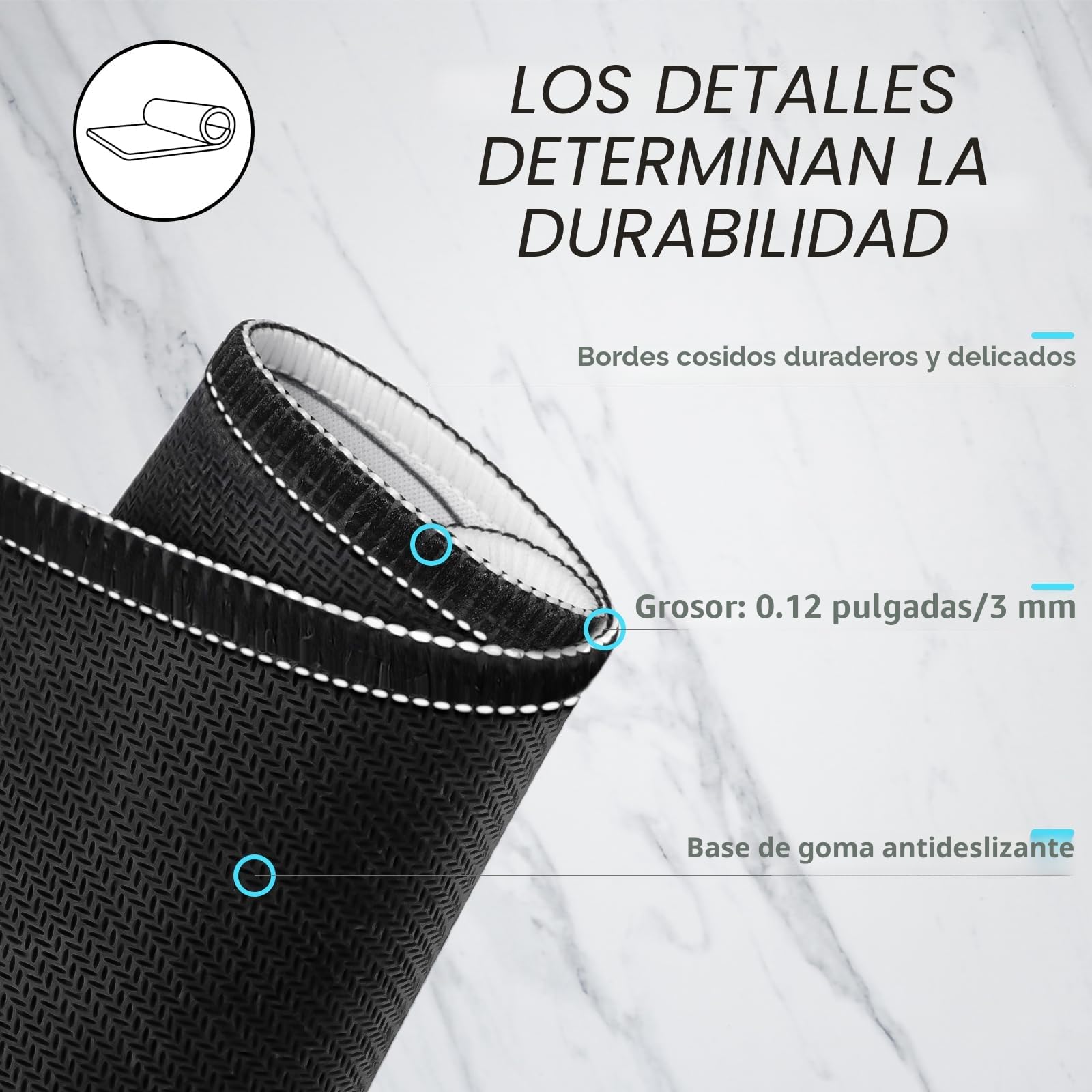 EFISH Alfombrilla de ratón japonesa (800 × 300 × 3 mm) – Gran soporte de escritorio con base de goma y bordes cosidos