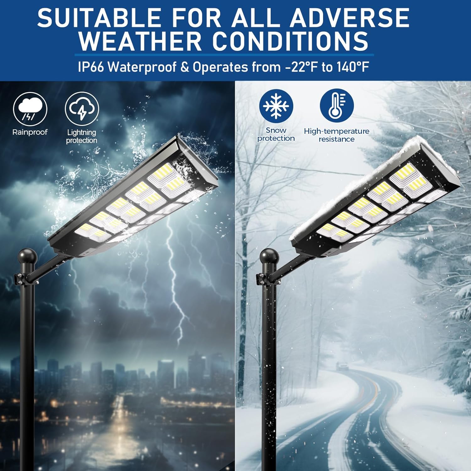 Solar Street Lights Outdoor, 480000LM 6500K Solar Lights Outdoor Waterproof Dusk to Dawn, Security Flood Light with Motion Sensor and Remote for Yard, Garage, Driveway