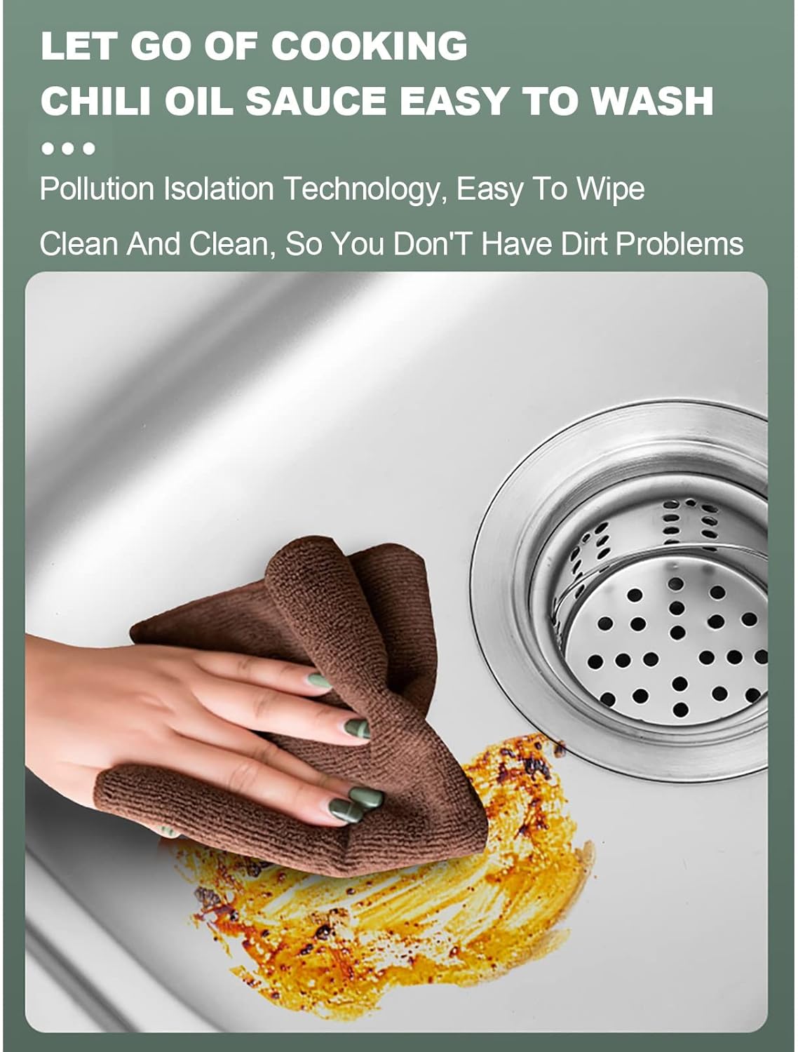 Wall Mounted Bathroom Sink Rectangular Wall Mount Sink Commercial Stainless Steel Wall Mounted Hand Sink with Gooseneck Faucet Drain Towel Bar for Garage Restaurant Laundry Room. ( Size : 50x40x21cm )