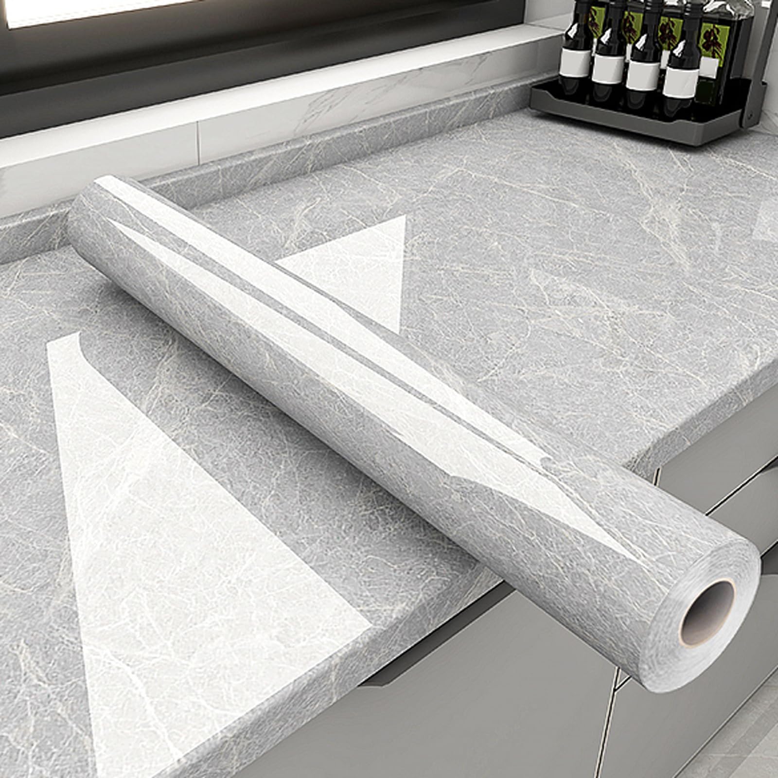 FOELANNE Back Self Adhesive Wallpaper, Marble Contact Paper, Kitchen Counter Marble Wallpaper Multicolor Multiple Sizes(Style B,80cm*300cm)