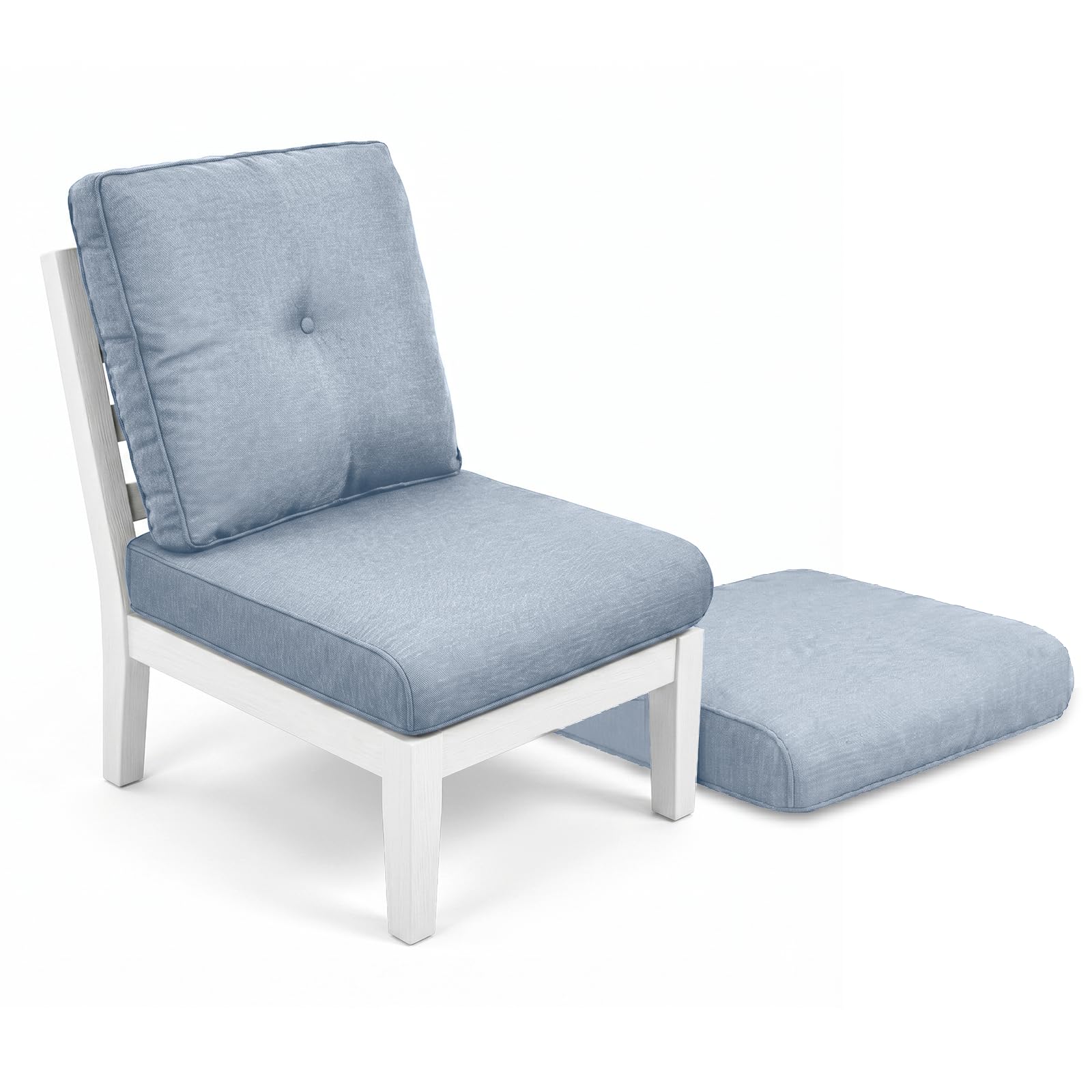 Outdoor Chair Cushions-Patio Chair Cushions Set of 2 with Removable Cover 22 X 24 Inch Outdoor Cushions for Patio Furniture Chair Sofa Couch-Baby Blue