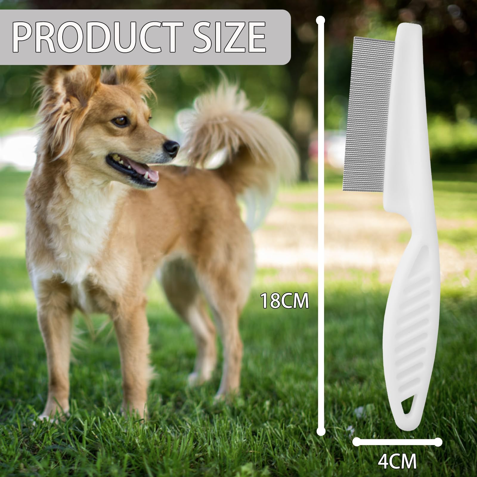 FlyWave Peigne pour Chien et Chat, Anti-Puces, Idéal pour Poils Longs et Courts, Démêle et Nettoie, Durable et Ergonomique, Convient à Tous Types de Poils