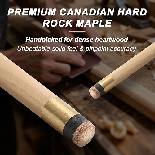 Vista 6 de LOTKEY Taco de billar de 58"/52"/48"/42"/42" juego de 4/2 palos de billar para profesionales, palos de piscina para adultos 14, 15, 20, 21 onzas