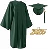 Unisex Matte Graduation Cap and Gown 2025 with Tassel for High School and College Graduation Black