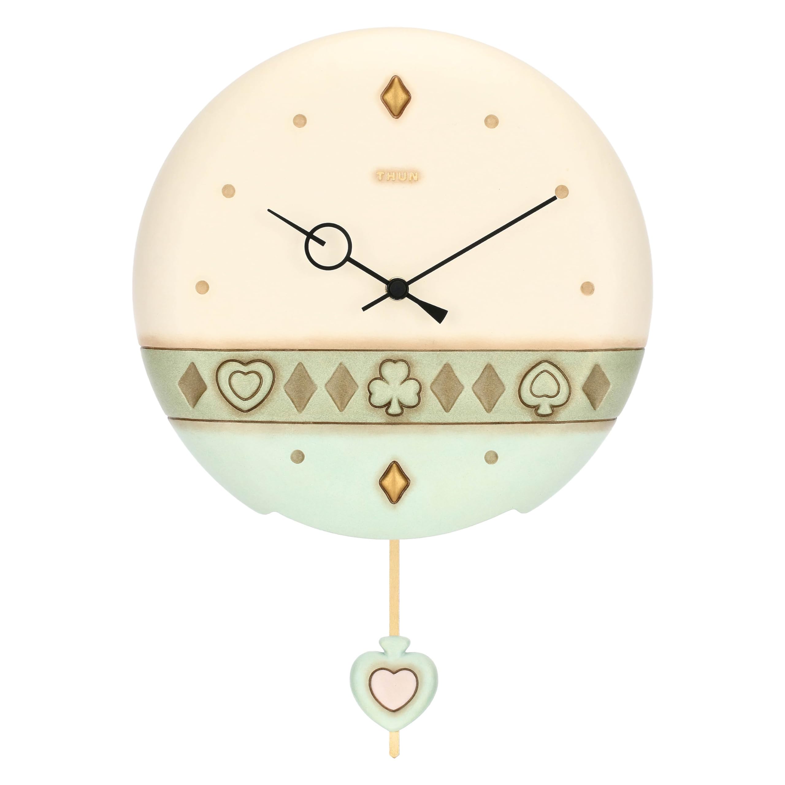 THUN Spring Charm Ceramic Pendulum Clock, 26 x 26 x 4.8 cm, Refined Style