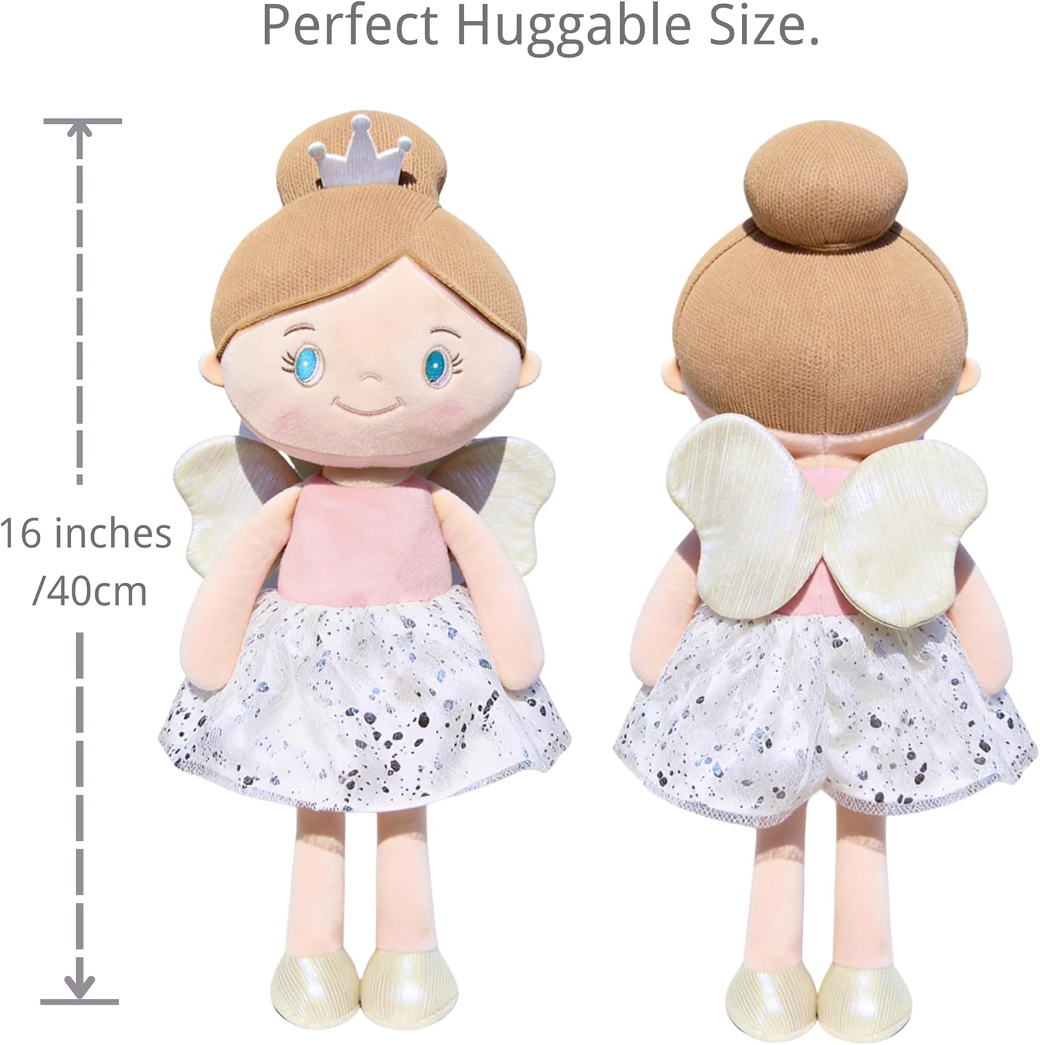 Gloveleya Dolls Baby Girl Gifts Soft First Doll Pink Angel 15" with Gift Bag
