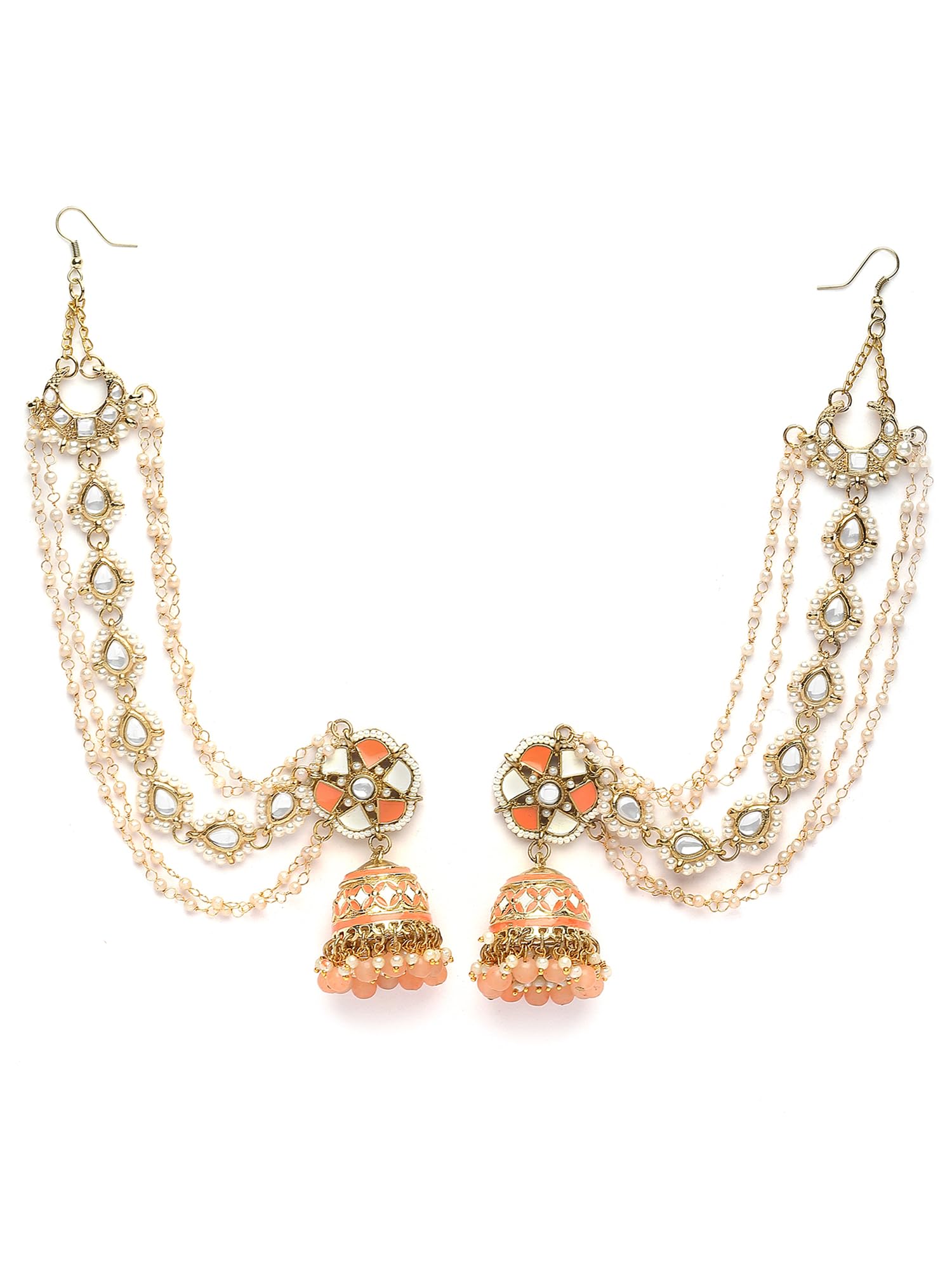 See full amazon price history chart for Karatcart Gold Plated Peach Meena and Beads Floral Kundan Kaanchain Jhumki Earring for Women Karatcart Gold Plated Peach Meena and Beads Floral Kundan Kaanchain Jhumki Earring for Women (B0CJVB2GKN) Amazon Price History, Amazon Price Tracker
