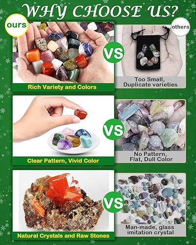 Miniatura 2 de Calendario de Adviento 2023, 24 tipos de colección Rock, calendario de Adviento de piedras preciosas de cristal natural, cristales de chakra y