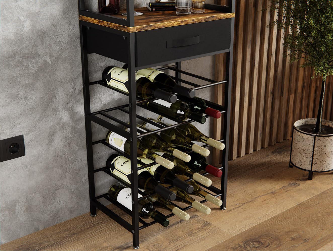 Lenmar, Weinregal aus Metall für Flaschen, 7-30 Flaschen, Wein, Flaschenregal, Kellerregal, Regale, Flaschenhalter Robuste Weinlagerung (LOFT 2-20S)
