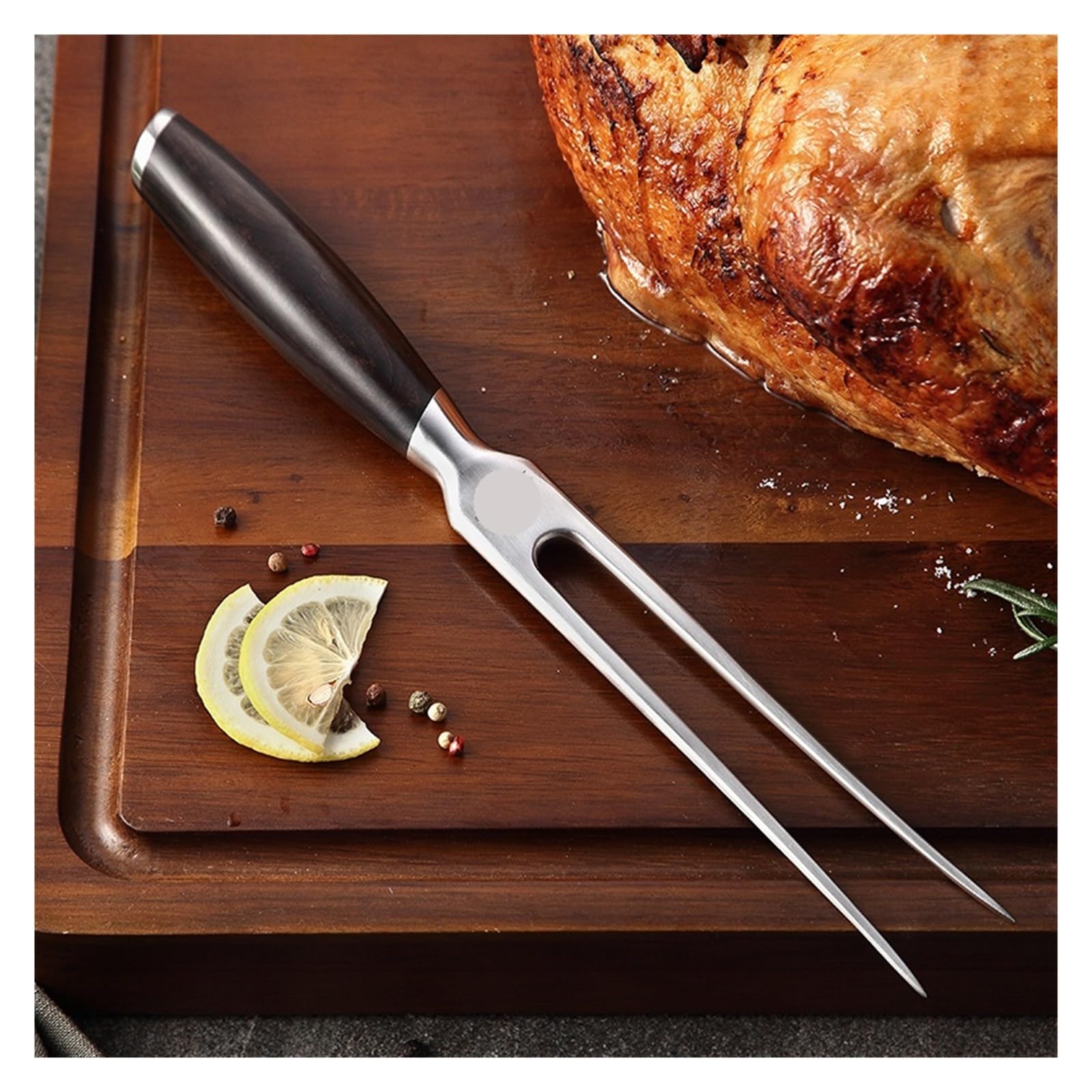 Fourchette a viande en acier inoxydable, fourchette a 2 dents 10 pouces