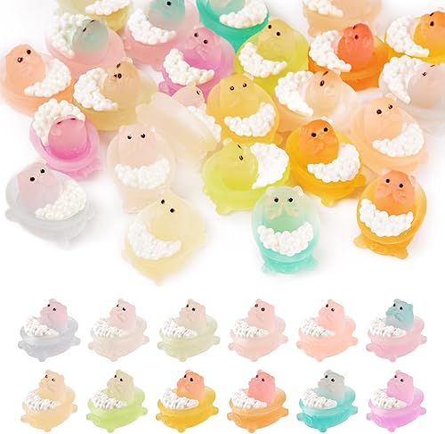 Miniatura 7 de KISSITTY 24 mini figuritas luminosas de resina luminosa de cerdo de hadas, jardín, paisaje, acuario, maceta, decoración para bricolaje, bonsái,