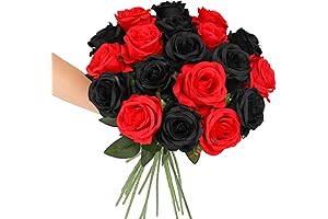 Tifuly Roses Artificial Flowers for Black and Red Wedding Decoration