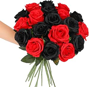 Amazon.com: Tifuly Roses Artificial Flowers - 12 pcs Realistic Long ...