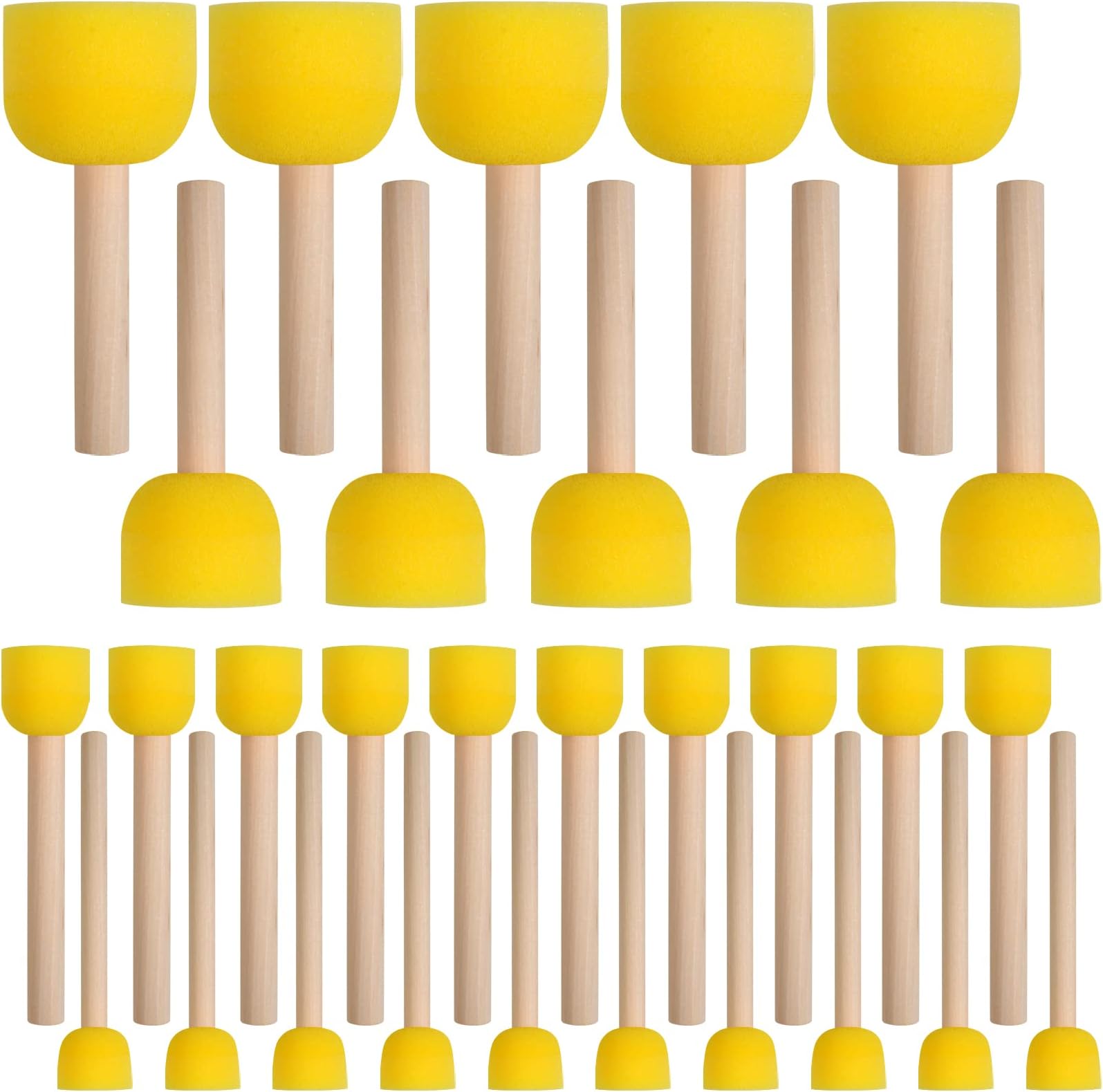 vivinin 30 Pcs Round Sponges Brush Set, Round Sponge Brushes for Painting, Paint Sponges for Acrylic Painting, Painting Tools for Kids Arts and Crafts (4 Sizes)